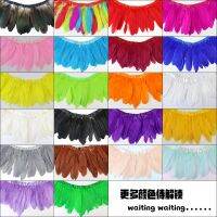 21 Colors Dyed Goose Feather fringe Trim Natural 6 8 inches Wedding Dress Decoration Sewing Crafts Plume Wholesale JUJU HAT