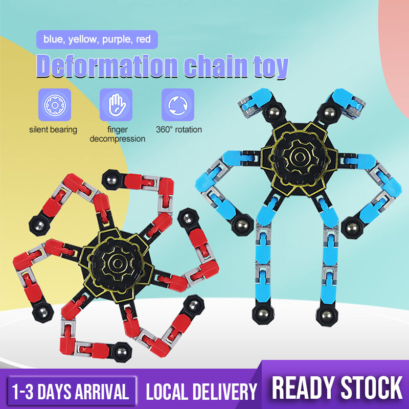 DIY Deformable Fingertip Spinner Fidget Spinning Top Toy Chain Toys Hand Spinner Vent Toys Stress Relief Fidget Sensor Gyro