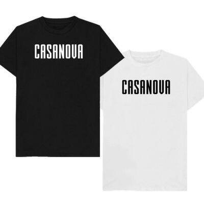 เสื้อยืดพิมพ์ลายแฟชั่นเสื้อยืดแฟชั่น ผู้ชาย คอกลม แขนสั้น CASANOVA มีเก็บปลายทาง  E3GI