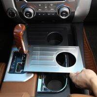 For Toyota Tundra 2015-2021 Stainless Steel Car Front Drain Cup Holder Gear Storage Slot Sequin Decorative Car Essories