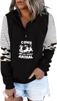 RMXEi Crew Sweatshirt Women,Womens Casual Fashion 2022 Cow Print Long Sleeve Pullover Hooded Top