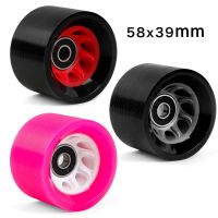 8 PCS 95A 39*58mm Roller Skating Wheels High Speed PU Quad Skates Wheels with Bearings Spacer for Fitness Urban Indoor Skating Training Equipment