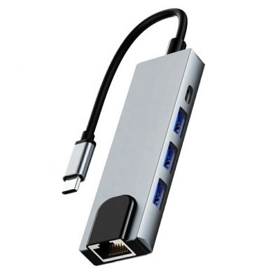 5 in 1 Type-c HUB USB-C to HDMI-Compatible USB3.0 Gigabit LAN Ethernet Docking Station Multi-Function USB C Hub For