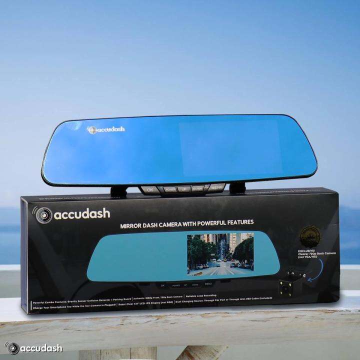Accudash Mirror Dash Camera (Dual) with Gravity Sensor Collision