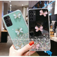 แวววาว เคส Phone Case Samsung Galaxy A05 A05s M14 M34 M54 S23 FE 5G ใหม่ เคส ซิลิโคนน่ารักผีเสื้อ3D ย้อนยุคสุดสร้างสรรค์พร้อมสายคล้องลูกปัดแฟชั่น2023