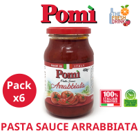 (แพ็ค6)Pomi Pasta Sauce Arrabbiata โพมิ ซอสพาสต้า อาราเบียตต้า 400กรัม