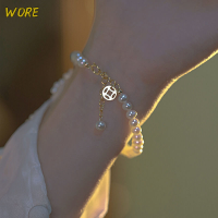 ?【Lowest price】WORE กำไลข้อมือเลียนแบบเงินทองแดงแบบกลวงปรับได้สำหรับผู้หญิงสร้อยข้อมือไข่มุกพู่ยาวนำโชคแบบกลวงหรูหราเครื่องประดับของขวัญวันเกิดลูกสาวสาวๆ