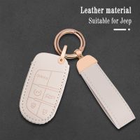 yonggax Leather Car Key Case Cover Protector for Jeep Renegade Grand Cherokee Dodge Ram Charger 1500 Challenger Chrysler 300C Journey