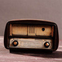 European Resin Radio Model Figurine Retro Imitation Radio Ornaments Vintage Office Table Craft Bar Home Decor Accessories Gift