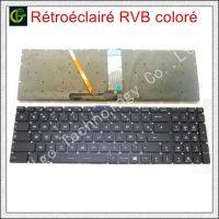 ✻⊙ French Azerty RGB backlit colorful Keyboard for MSI GT62 GT72 GE62 GE72 GS60 GS70 GL62 GL72 GP62 GT72S CX62 GL63 GL73 GS72V FR