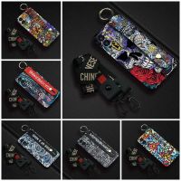 Waterproof Graffiti Phone Case For Infinix Hot12/X6817 armor case Soft New Kickstand protective Silicone Wrist Strap