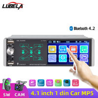 LUBELA-4.1 inch 1 DIN Car Radio MP3 MP5 Multimedia Player Bluetooth USB SD FM Stereo Audio Receiver Support Rear View Camera DVR