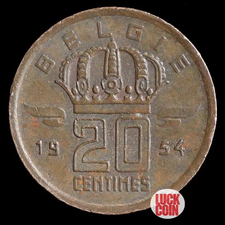 เบลเยี่ยม20คะแนนเหรียญทองแดง50-1960s-19mm-เหรียญธนาคารปีสุ่ม100-ดั้งเดิม-lyb3816เงิน
