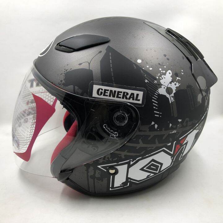 Helm KYT DJ Maru Motif 10 Gunmetal Doff Black Abu Dop Hitam Half Face Lazada Indonesia