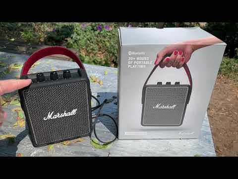 มาร์แชลลำโพงสะดวกmarshall-stockwell-ii-portable-bluetooth-speaker-speaker-the-speaker-black-ipx4wate-ลำโพงบลูทูธ-ลำโพงสำหรับใช้ในบ้าน-ลำโพงขนาดเล็ก