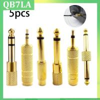 QB7LA 5pcs 6.35mm Plug to 3.5mm Jack Audio Headset Microphone Guitar Adapter 6.5mm Male to 3.5mm Female Converter Aux Cable