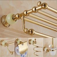 Brass and Jade Gold Bathroom Accessories Set,Paper Holder,Towel Bar,Soap Basket,towel Rack,towel Ring Bathroom Hardware Set