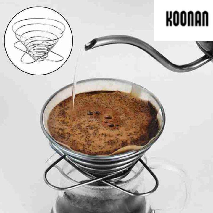 koonan-espresso-coffee-filter-net-foldable-coffee-filter-cup-holder-drip-coffee-maker-refillable-spring-style-brewer