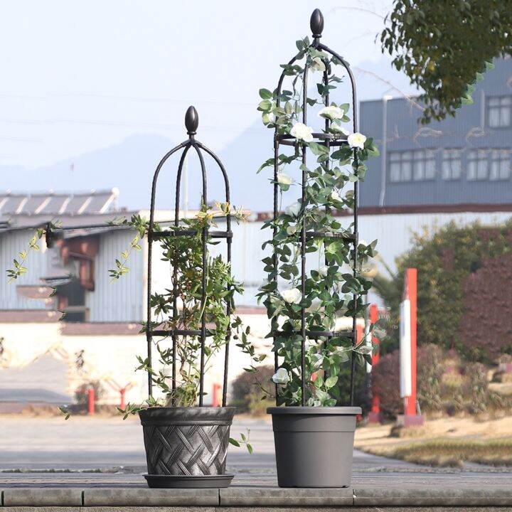 Tower Obelisk Garden Trellis Metal Plant Cage Flower Support For