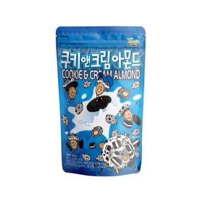 Items for you 👉 Hbaf almond 190กรัม อัลมอนด์4รสชาติสินค้านำเข้าจากเกาหลี คุ๊กกี้แอนด์ครีม,190 กรัม