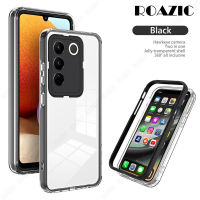 เคสโทรศัพท์โปร่งใส ROAZIC สำหรับ VIVO V27 5G/V27 Pro ซองนุ่มกันกระแทก2 In 1สีลูกกวาดฝาครอบหลังซิลิโคนใส