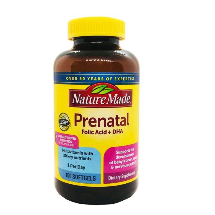 Nature Made Prenatal with Folic Acid + DHA 150 Softgels | Lazada PH