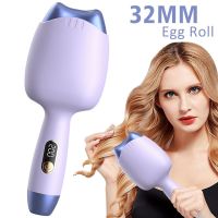 32MM Egg Roll Hair Waving Iron Purple Curling Wand Professional 2 Barrel Curling Iron Hair Curler Crimper Waver Styling Tools