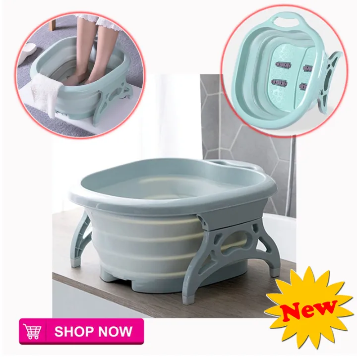 Foot Massage Bath Tub Roller Folding Portable Washing Barrel Bucket