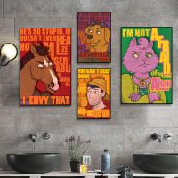 Bojack Horseman อะนิเมะพิมพ์บนผ้าใบคราฟท์วินเทจสำหรับ Home Bar And Cafe Decor