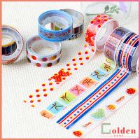 Golden ตกแต่ง สมุดรายงาน สติ๊กเกอร์ สติกเกอร์ วาชิเทป ม้วนเทปลายการ์ตูน Cute Cartoon Tape