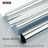 Window sticker UV-Proof Heat-Control One Way Mirror Reflective Film Privacy Protection Self-Adhesive Decorative Home Silver