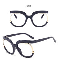 Presbyopia Reading Glasses Women Blue Light Blocking Eyeglasses Retro Overszied Shades Half Frame Computer Reader Glasses +1 +6