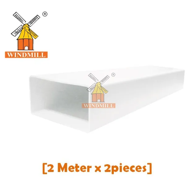♡2batang x 2Meter Hydroponic PVC Pipe uPVC Square Rectangular NFT Tube