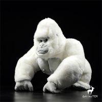 Albino Gorilla High Fidelity,อะนิเมะน่ารัก Ape Plushie Silverback ของเล่นตุ๊กตาสัตว์เสมือนจริงจำลองตุ๊กตายัดไส้ Kawai ของเล่น Gif