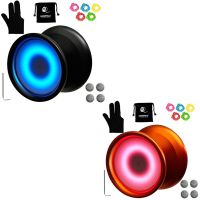 【】 Nahar Trade Icyoyo Y02-Aurora ขึ้นโยโย่ไม่ตอบสนองมืออาชีพที่มีไฟ Led ด้วย Yoyo โฮลสเตอร์5 Led