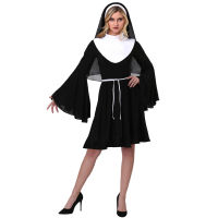 Carnival Halloween Lady Convent Nun Habit เครื่องแต่งกายยุคกลางศาสนา Sinful Sister Playsuit คอสเพลย์แฟนซีปาร์ตี้ Dress