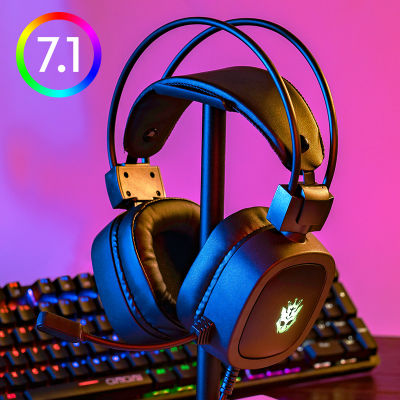 Cosbary Gaming Headset 7.1เสมือนจริง3.5มิลลิเมตรสายหูฟัง RGB แสงเกมหูฟังเสียงยกเลิกพร้อมไมโครโฟนสำหรับแล็ปท็อป PS45