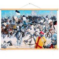 1ชิ้น Vintage Templar Knights Canvas Scroll ภาพวาด-Crusades Art โปสเตอร์และพิมพ์ไม้ Axis