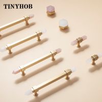 ☈❇ Natural crystal Solid brass Knobs T Bar Handles Drawer Pulls Kitchen Cabinet Knobs and Handles luxury Furniture Hardware