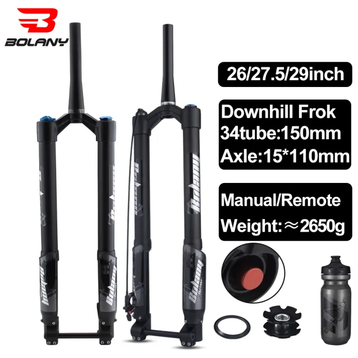 BOLANY MTB Bike Boost Fork Thru Axle Air Suspension Inverted Fork 34