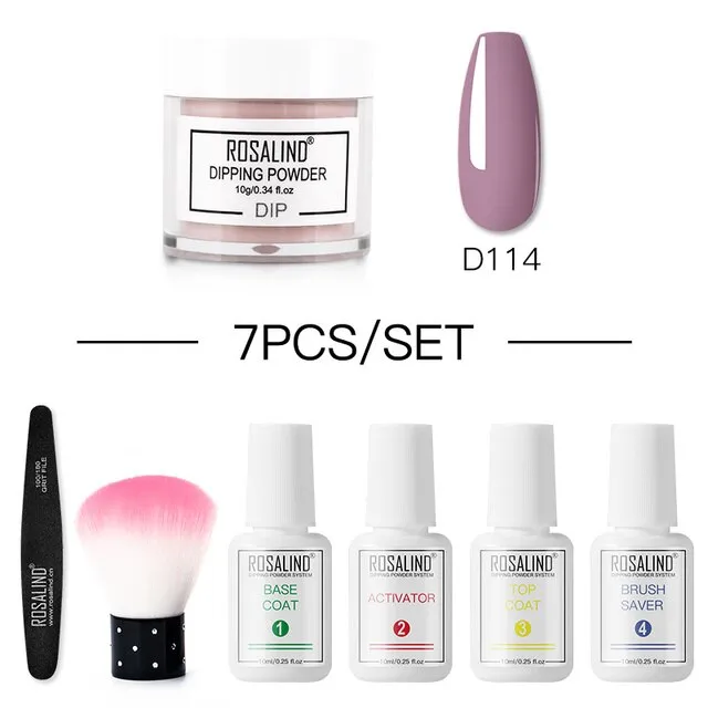 ROSALIND 10g Dipping Powder Pure Color Flash Nail Dust Decorative Resin