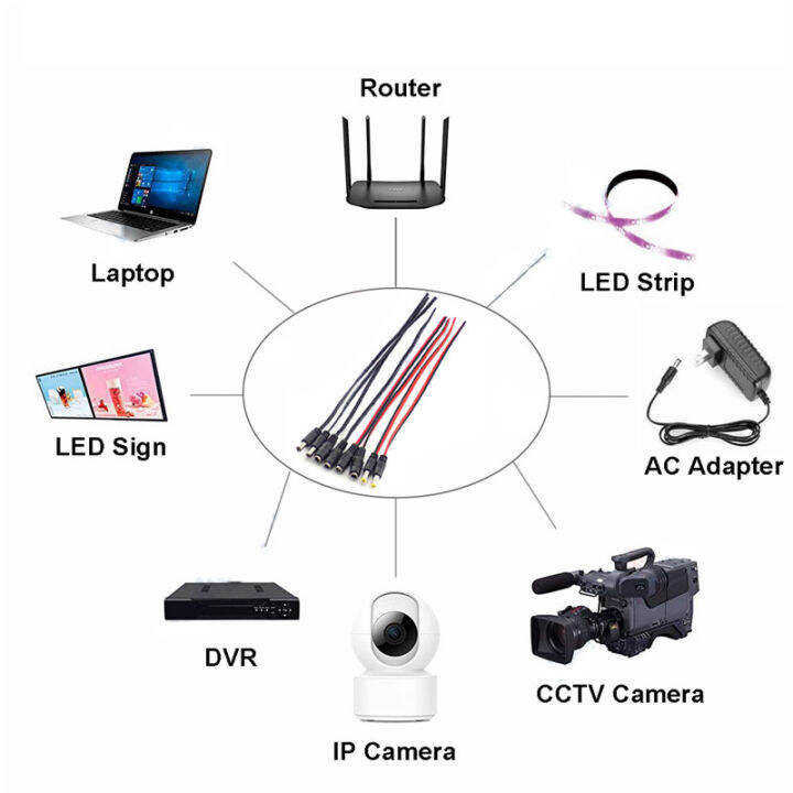 qkkqla-5pcs-12v-ac-dc-male-female-jack-power-cable-cords-connectors-adapter-plug-wire-for-led-strip-light-lamp-cctv-camera