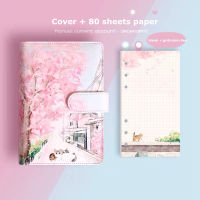 Sharkbang Cherry Blossoms Sakura 80 Sheets A6 Loose-leaf Notebook Journals Agenda Planner Gift Set Kawaii Bullets Stationery
