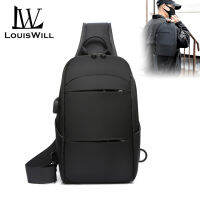 LouisWill เอว Packs Men Crossbody กระเป๋า USB ชาร์จพอร์ตกระเป๋ากีฬากระเป๋าถือน้ำหนักเบา Cross Body กระเป๋ากระเป๋าคาดอกสำหรับผู้ชายแฟชั่นไหล่กระเป๋าสำหรับเดินทางกลางแจ้ง