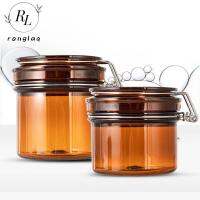 RONGLA กล่องเก็บเครื่องสำอางลิปบาล์มสีเหลืองกันแสงสำหรับเดินทางขวดครีมทาหน้าขวดตัวอย่างขวดเครื่องสำอางน้ำผึ้งสำหรับใส่เครื่องสำอาง