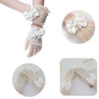 Net Bow Tie Dress Girl Child White Gloves Wedding Dress White Gloves Princess Gloves Boy Flower N3A0