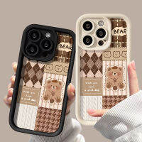 ⚡พร้อมส่ง⚡หมีกระดานหมากรุก เรียบง่าย นิ่ม Tpu สีดํา เคสโทรศัพท์มือถือ For iPhone เคส 15 11 13 12 14 Pro Max X XS Max XR 6 6s 7 8 Plus SE 2020 ดวงตานางฟ้า ซิลิโคนนิ่ม เคสโทรศัพท์มือถื เคสสำหรับมือถือ