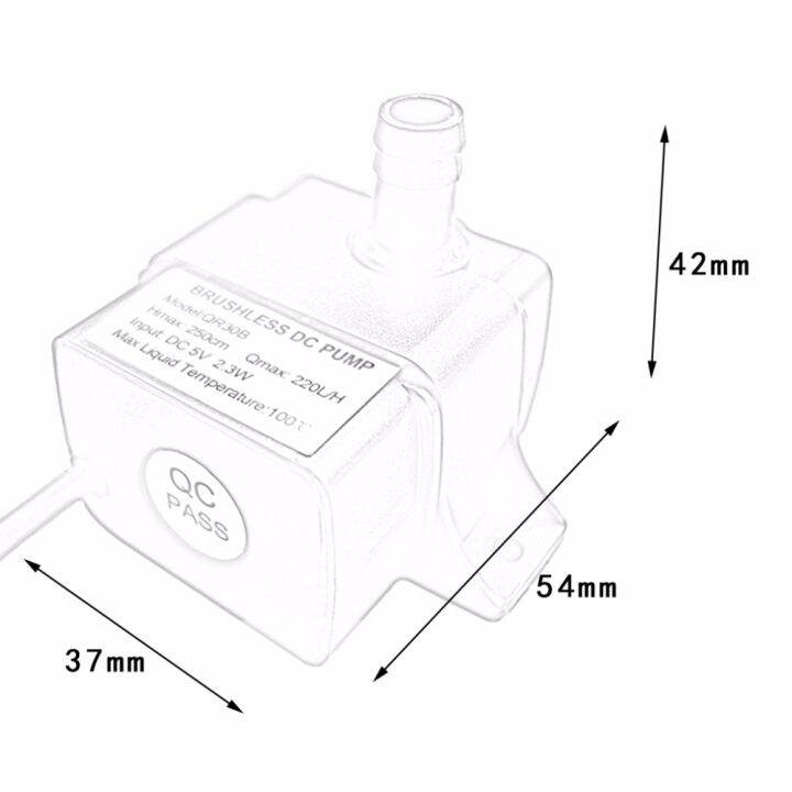 in-stock-f20540q-qr30b-ไฟฟ้ากระแสตรง5v-2-3w-h-อัตราการไหล220l-กันน้ำใช้ซีพียูเย็นรถ-ip68ไร้แปรงถ่านปั๊มน้ำมืออาชีพ