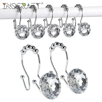 【cw】 Decorative Double Hooks Bathroom Curtains Shower Curtain Rings - Accessories Aliexpress ！