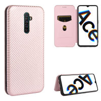 Oppo Reno Ace Case, EABUY Carbon Fiber Magnetic Closure with Card Slot Flip Case Cover for Oppo Reno Ace